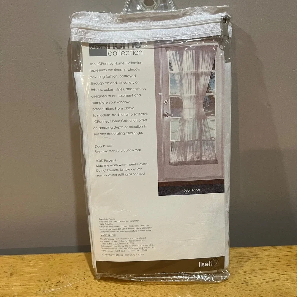 JCPenney Home Collection Lisette Door Panel 60x69 Cool White Sheer B4855-7 WT‎